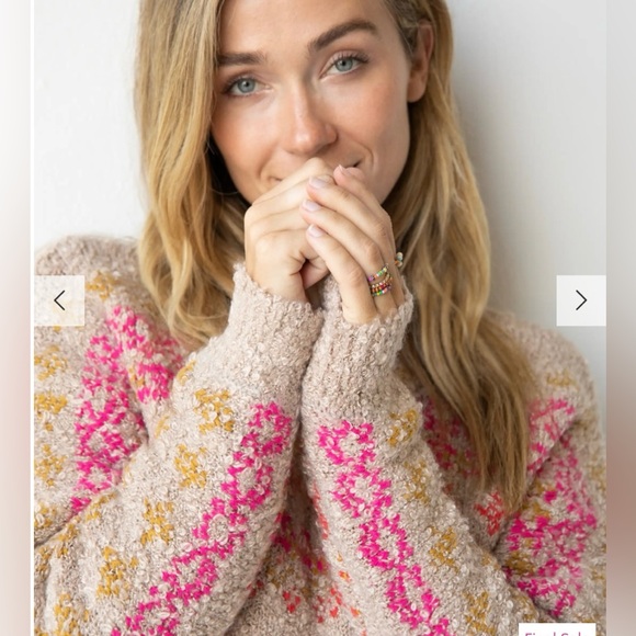 Natural Life Tan Fairisle Pullover Sweater 🆕 - Picture 3 of 11